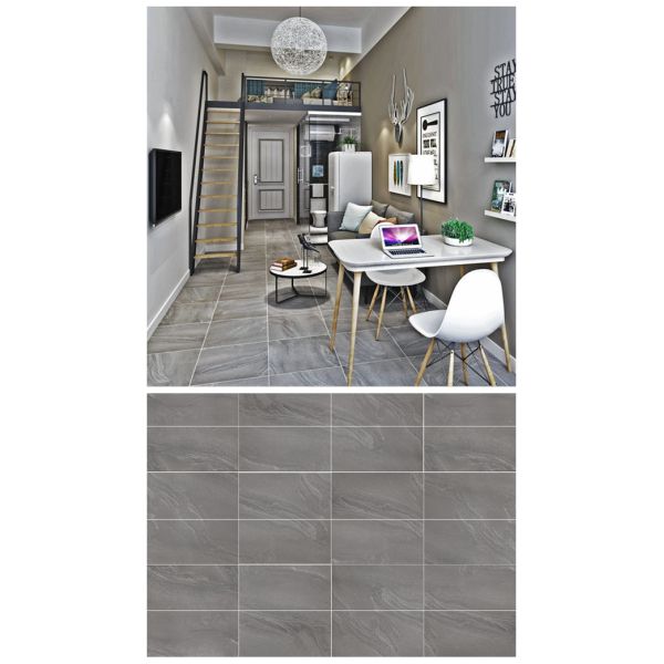 300 X 600mm Grey Bathroom Wall Tiles Easy To Clean Low Maintenance Rectangular Shape