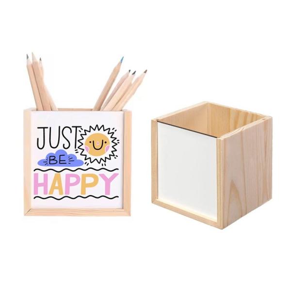 Customized Sublimation Printing Wooden Pen Holder Gift For Students