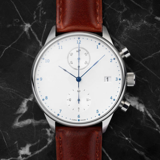 Curve Crystal Stainless Steel Chronograph Watch Sapphire Glass PVD Coating Color