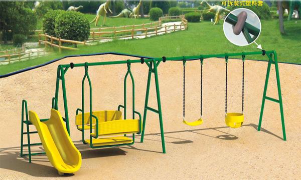 environmental protection steel swing and slide playground for kindergarten