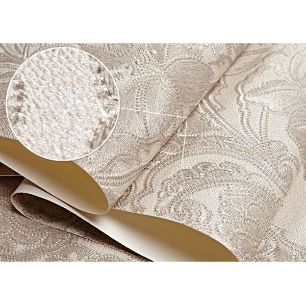 Embossed Vinyl Waterproof Country Style Wallpaper for TV Background , Sofa Backdrop