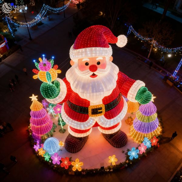 Giant Christmas Santa Lantern - Vibrant LED Outdoor Christmas Decoration