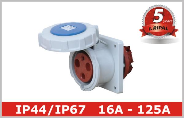 63A 125A Industrial Power Socket / Pin And Sleeve Receptacle Custom