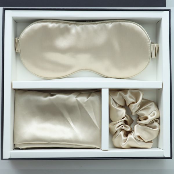 Luxury Sleep Black Silk Eye Mask Custom LOGO OEM/OEM 100% шелковый подушечный чехол набор черный