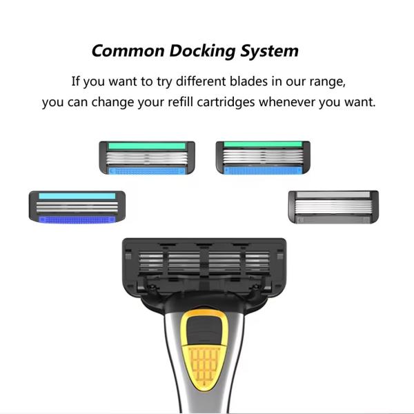 Sweden Stainless Steel Metal Handle Shaver Razor 5 Blade Safety Removable Shaving Blade Razor