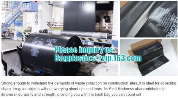 PE Asbestos Autoclavable Plastic Bags Building Waste Rubble Sacks
