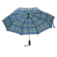 Guarda-chuva de dobramento do guarda-chuva três verdes próximos abertos automáticos da grade da listra para homens