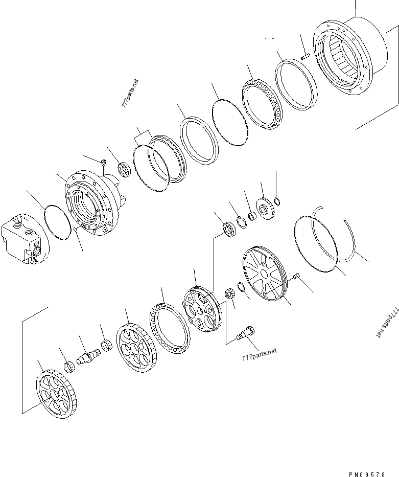 Землекоп коробки передач перемещения ПК45-1 20Т-60-72120 разделяет редуктор конечной передачи высокопрочный