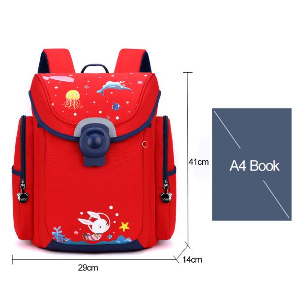 Multi Pockets Waterproof Student Backpack Cartoon Kids School Bags 1000g