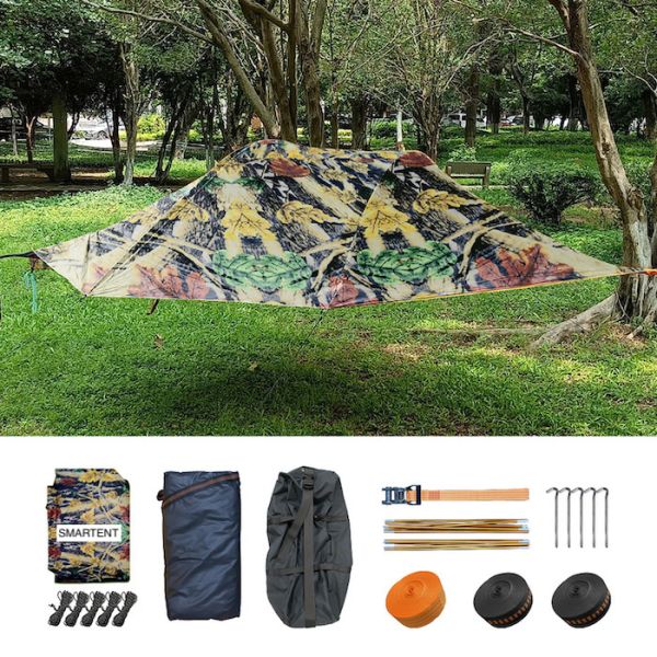 400*300*90CM Lightweight Camouflage Waterproof 150D Oxford Triangle Hammock Tent For Outdoor Camping