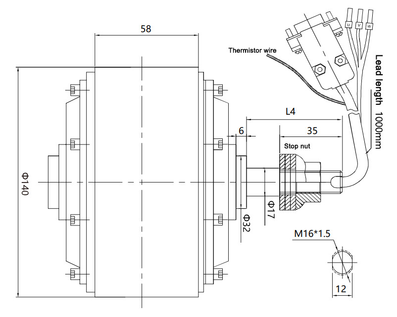DC 40NM колесо мотора эпицентра деятельности 8 дюймов, мотор сервопривода эпицентра деятельности Agv 300kg Mecanum для AMR мобильного робота