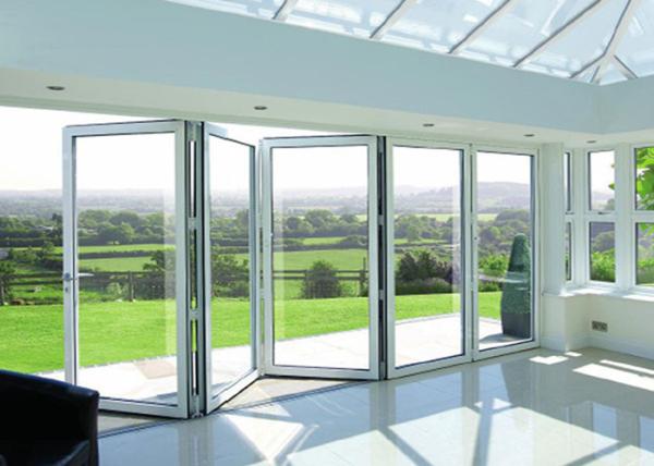 Tempered Laminated Double Glass Aluminum Frame Bifold Door Commercial Design