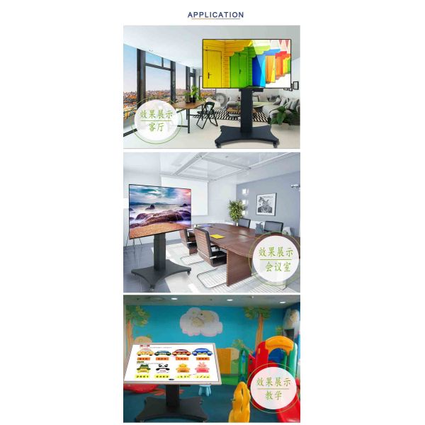 70cm Lifting Metal Electric Touch Mobile TV Rack For Showroom