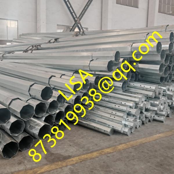 Hongxin 13.8kv 25FT 30FT 35FT 40FT 45FT 50FT Galvanized Octagonal Distribution Steel Poles
