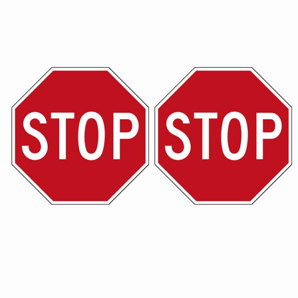 12 x 12 Inches Octagon Street Slow Warning Reflective Road Signs