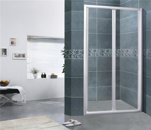 Chromed Finished Folding Glass Shower Screen Aluminum Alloy Nano Tempered Glass For House