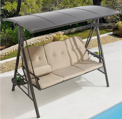 Outdoor Leisure Facilities 3 Person Metal Outdoor Patio Swing With Canopy