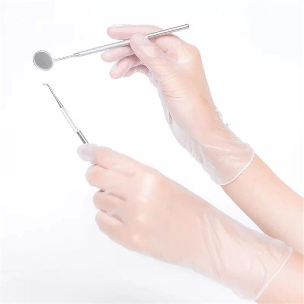 PVC Plastic Disposable Safety Gloves Transparent Food Grade FDA / CE Certificate