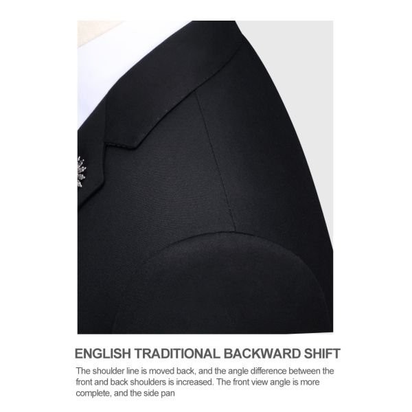 Customized Wool/Silk Men's Business Suit in Dark Color with Single Breasted Closure