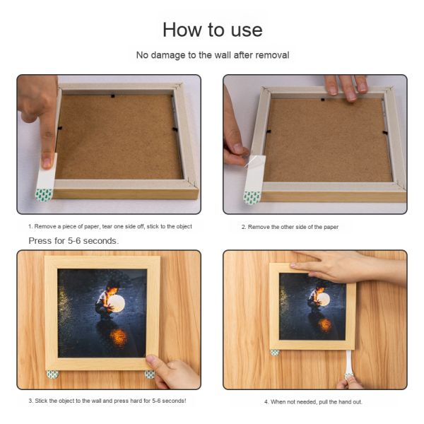 Acrylic Adhesive Removable for Magic Tape No Trace Back Arrow Tape for Photos Nail-Free Hook Artifact for Wide