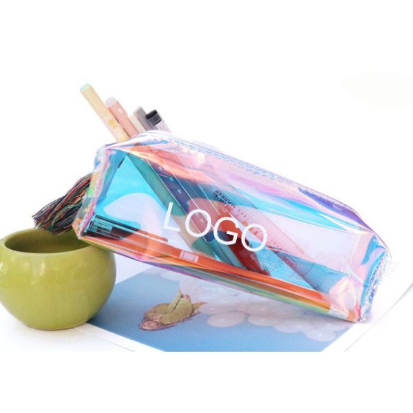 Colorful Transparent Fresh Pen Bag Shining Pen Bag Logo Customized