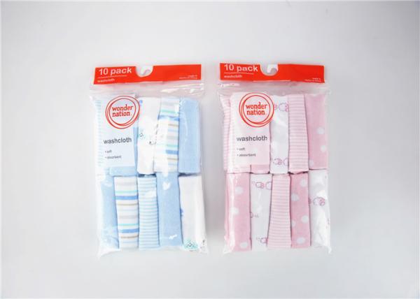 10pk Knit Washcltoh Baby Bath Washcloths 80% Cotton 20% Polyester Color Magnet