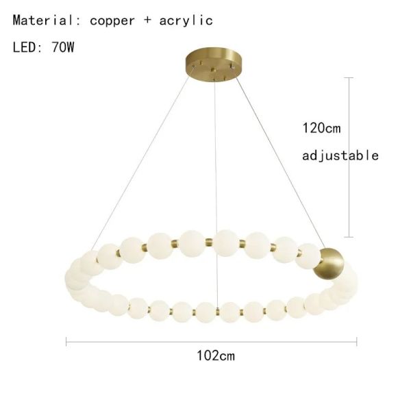 Round Ring Hanging Lamp Frosted Ball Ceiling Chandelier High Quality Living Room Dining Room Hanging Light (WH-AP-666)