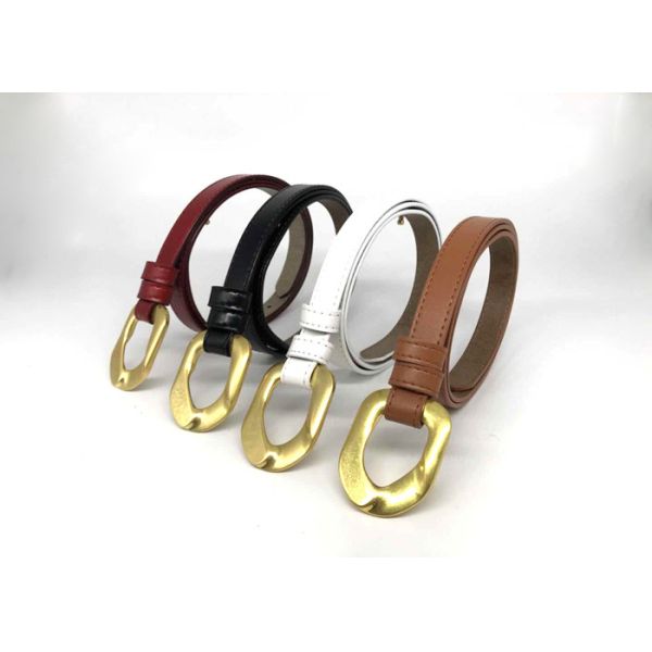 Soft Black 2.3cm Women's Fashion Leather Belts For Pants