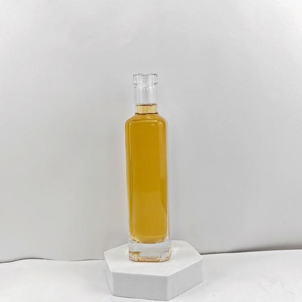 Glass Products Slim Rectangular Wine Bottle with Cork Stopper 200ml 375ml 500ml 750ml