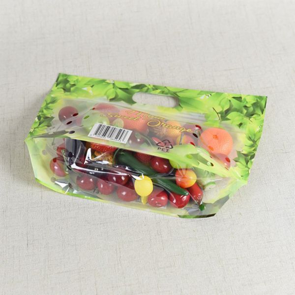 Customized Fruit OPP Packaging plastic k Pouch for grape/cherry/fruit Packing with Hanger Hole