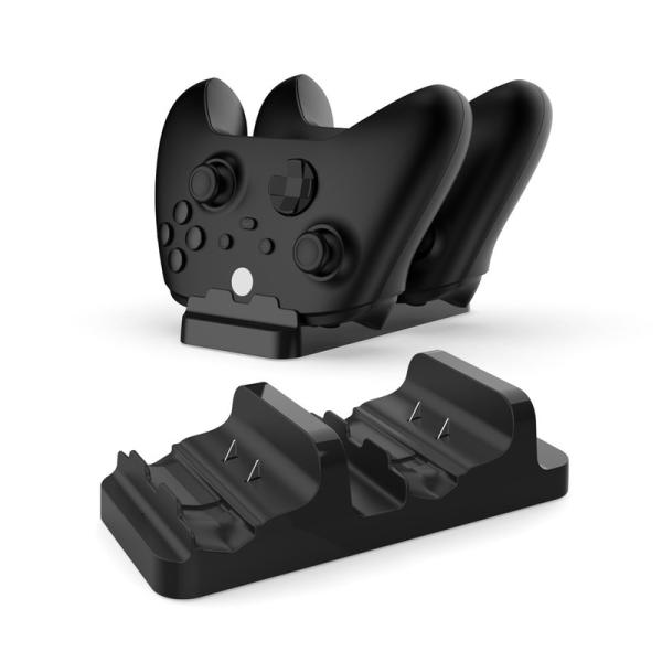 ABS Plastic Dual Charging Station Dock Charger with Rechargeable Battery for X-one Controller Game Accessories