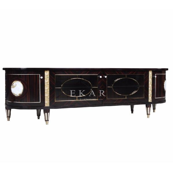 Chinese Luxury Style Extra Long Wooden TV Furniture with Flower Design MKBN-KP3008M-114
