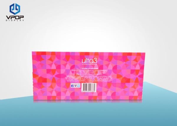 Nail Polish Folding Cardboard Display Boxes Pink Mini For Cosmetic Shop