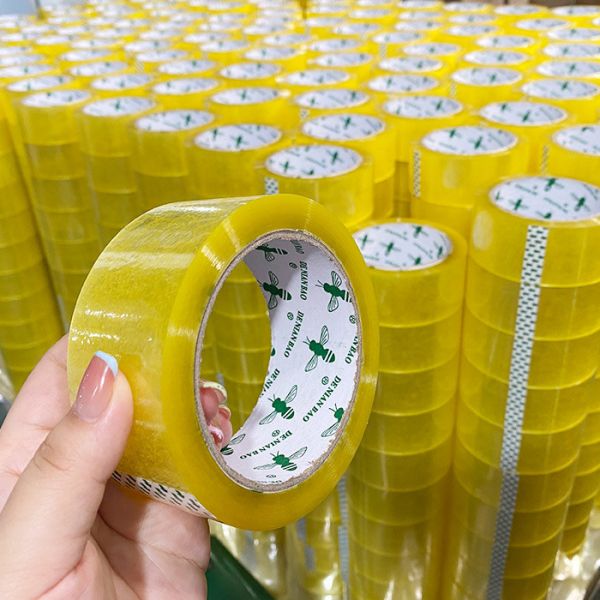 Factory Customized BOPP Yellowish Yellow Packing Adhesive Sealing Tape