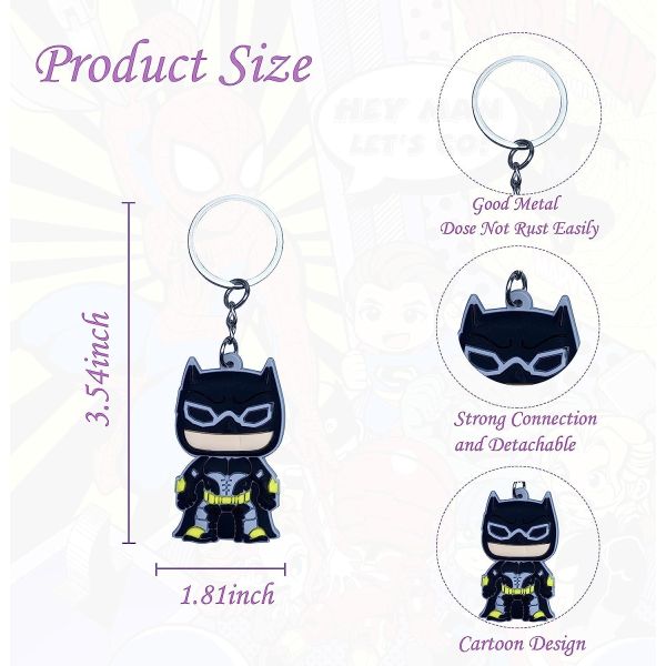 Cartoon Keychains Key Goodie Bag Stuffer Christmas Gift Holiday Charms Kids Birthday Party Favors School Carnival