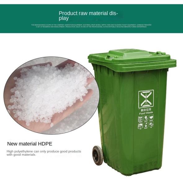 Des poubelles en plastique de 160 litres, des contenants de déchets en plastique de 30 litres.