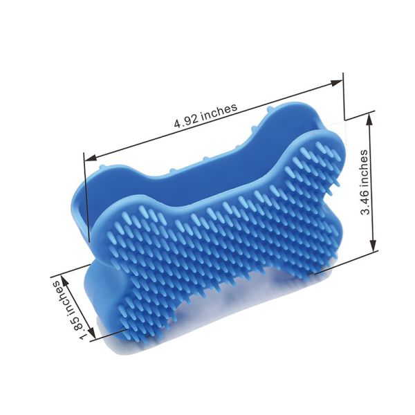 Silicone Pet Hair Brush Bone Shape Ergonomic Design Double Side Massage Tool