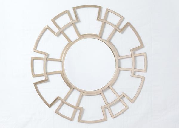 Living Room Rose Gold Floral Metal Wall Art Mirror