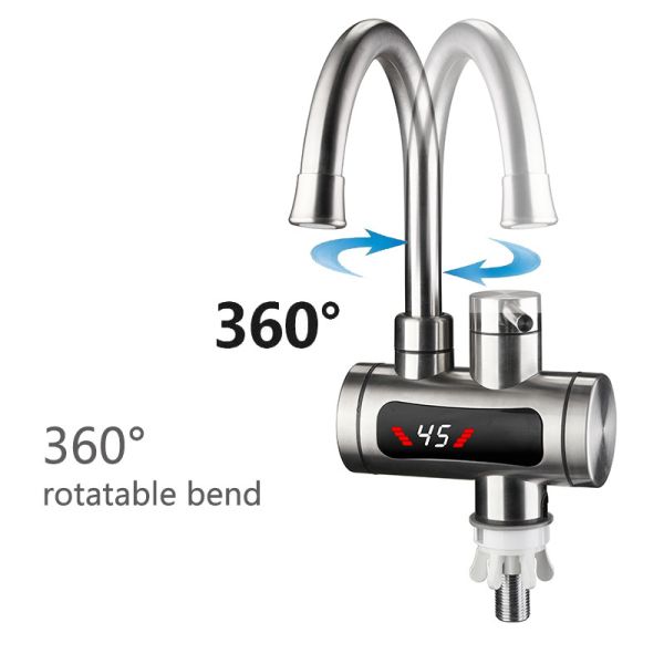 304 Stainless Steel Instant Heating Bathroom Hot And Cold Water Faucet
