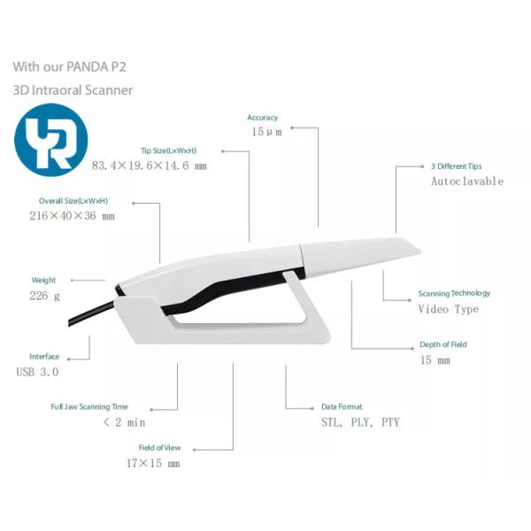 YUCERA S03 AI Intraoral Scanner with ≤15μm Accuracy Internally Heated Scanning Head and 204g Lightweight Design for 3D Digital Impressions