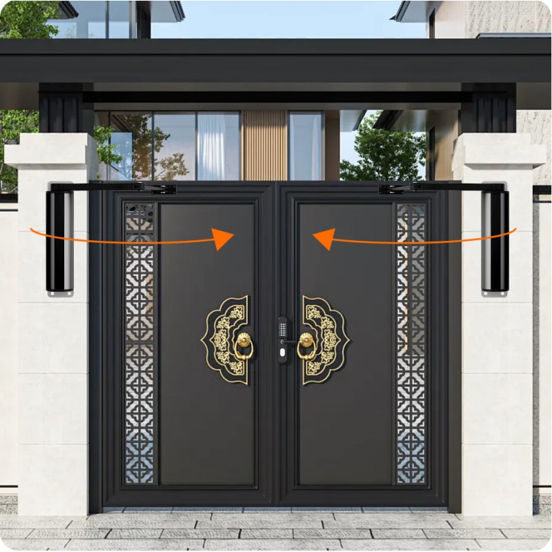 Karm4 Pro 24V Articulated Arm Swing Gate Opener 250KG Access Control Anti Pinch Protection
