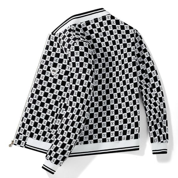 Coat Mens Jacket Stand Slim Vintage Decoration Print Mens Coat Fashion Casual Sports