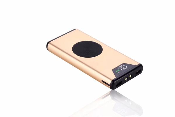 Customized Aluminum Fast Charge 10000mAh Polymer Lithium Battery Wireless Charging Mobile Power Bank