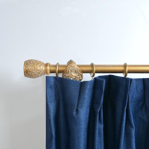 Customized White Gold Colour Curtain Rod Kit 1-6M Aluminum Alloy Finials