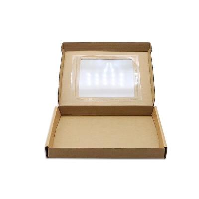 Caixa de papel de envio para roupas camiseta para roupas caixa de papel de correio embalagem com janela de PVC transparente