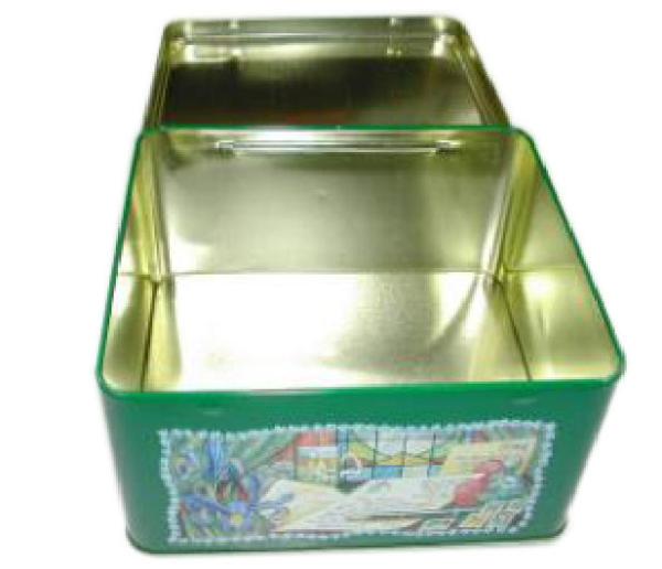 Metal Square Tin Can For Decorative / Cookie Packaging 173*144*84hmm