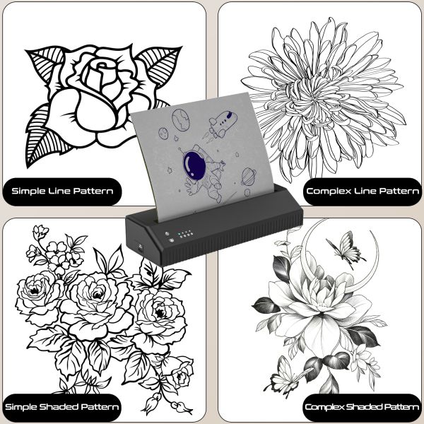 App Control Tattoo Transfer Machine 2500mAh 203dpi Thermal Copier Tattoo