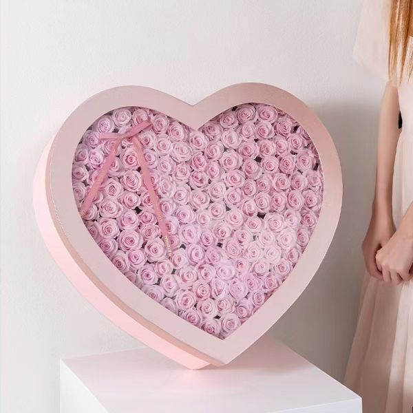 4C/UV/Ламинирование/Эмбосировка/Опечатка Круглые бархатные цветочные коробочки для роз Ручной дизайн