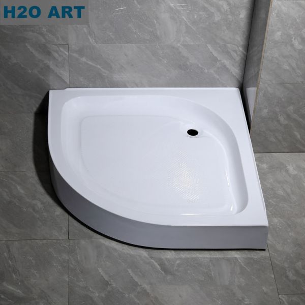 Customized Single Color Corner Acrylic Shower Tray with Front Skirt and Legs Bath Tray
