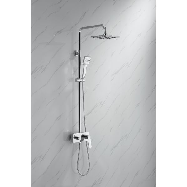 Hotel Bathroom Rain Shower with Brass Valve Core Material and Handheld Shower System